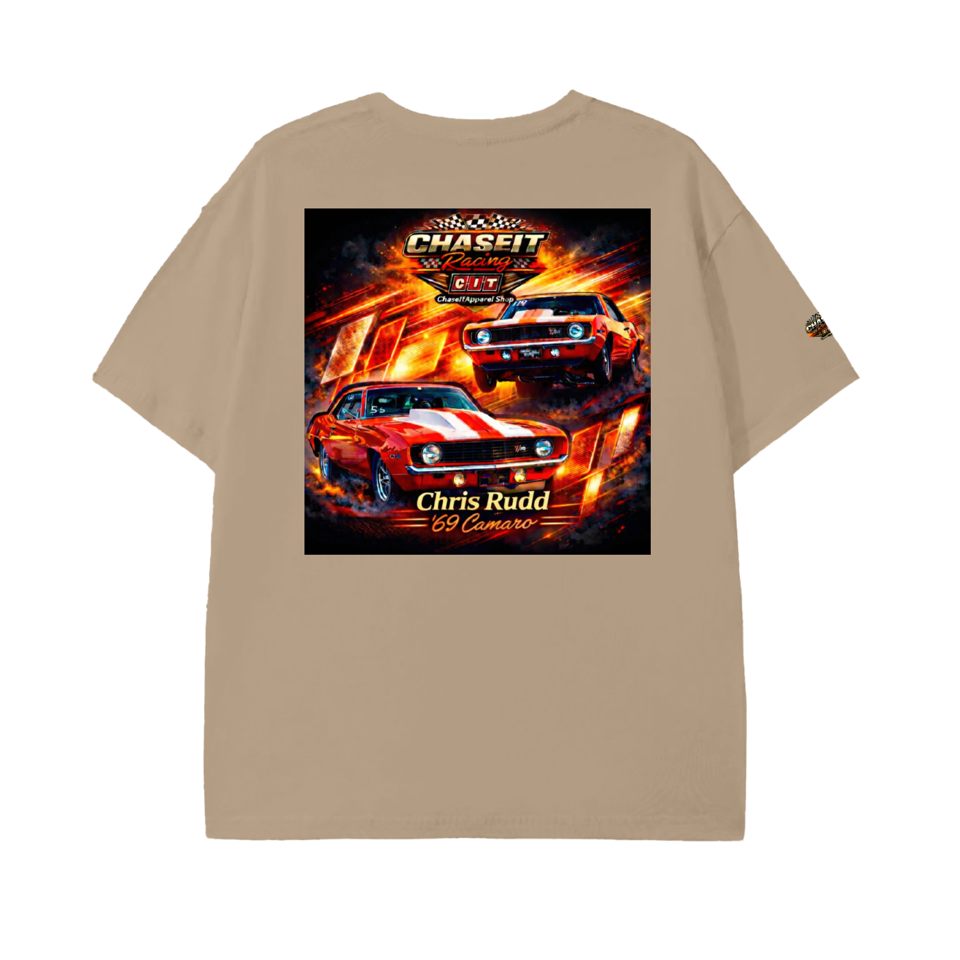 Drag racing ,Premium ,Graphic design ,Shirt ,Black,Flames ,Essential,ChaseIt ,Camaro,Lifestyle