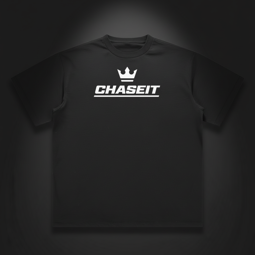 ChaseIt ,Premium ,Essential,Crown,Tee,Shirt ,Heavyweight 