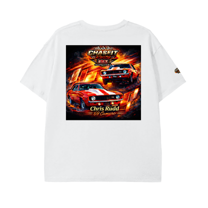 Drag racing ,Premium ,Graphic design ,Shirt ,Black,Flames ,Essential,ChaseIt ,Camaro,Lifestyle