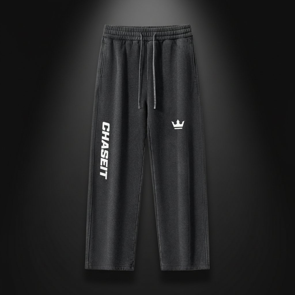Premium ,Luxury ,Chaseit,Crown,Sweatpants ,Essential ,Black,Heavyweight,Racing,Lifestyle